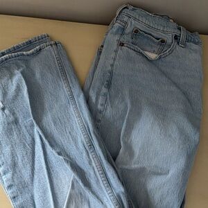Abercrombie & Fitch Men's Light Blue Relaxed Jeans